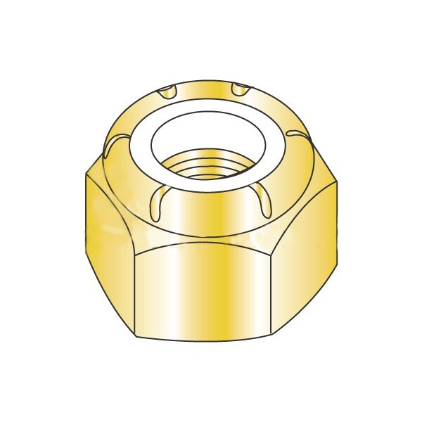 Newport Fasteners Nylon Insert Lock Nut, 3/8"-16, Steel, Yellow Zinc, 1000 PK 444405 - main
